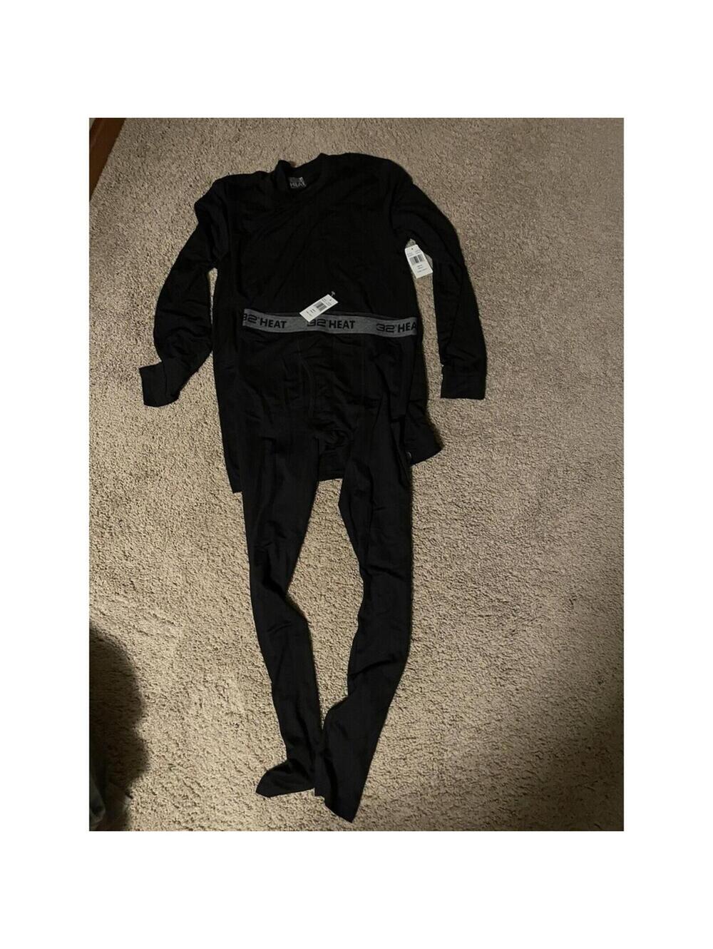 NWT 32 Degrees Heat Base Later Men S Small Pants And Long Sleeve Shirt Black